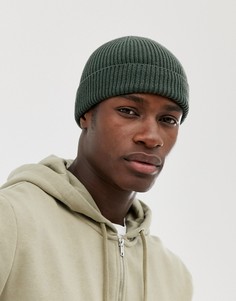 Зеленая шапка-бини ASOS DESIGN-Зеленый