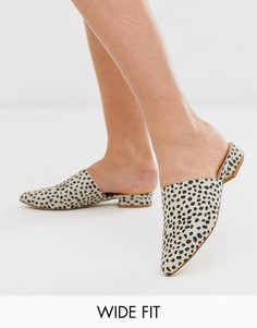 Мюли для широкой стопы с леопардовым принтом и острым носком Truffle Collection-Мульти