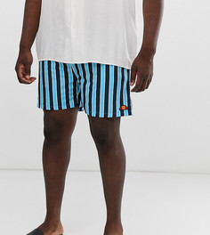 Темно-синие шорты для плавания в полоску Ellesse Plus Cozza эксклюзивно на ASOS-Темно-синий