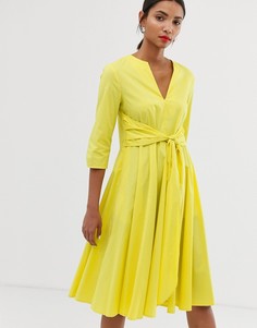 Платье миди с завязкой Max & Co-Желтый