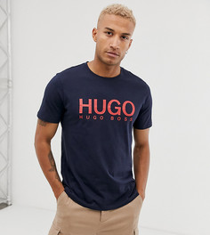 Темно-синяя футболка с логотипом HUGO Dolive-Темно-синий