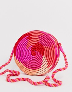 Круглая соломенная сумка через плечо Accessorize Rosa-Розовый