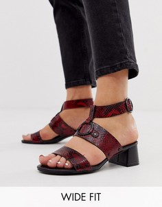 Босоножки на блочном каблуке для очень широкой стопы Simply Be Daria-Красный