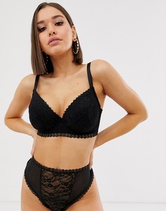 Стринги с кружевной отделкой ASOS DESIGN - Everly-Черный