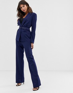 Брюки в строгом стиле Paper Dolls-Темно-синий