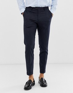 Укороченные строгие брюки в тонкую полоску Jack & Jones Premium-Темно-синий