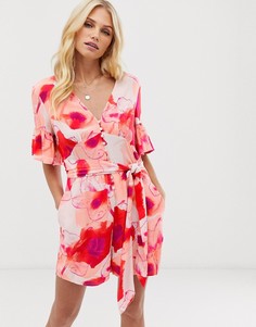 Ромпер с цветочным принтом и завязкой на талии Y.A.S-Мульти