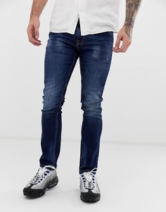 Темно-синие выбеленные зауженные джинсы Voi Jeans-Синий