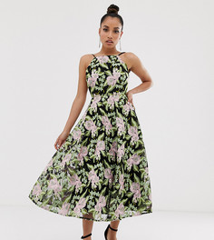 Платье миди с халтером и вышивкой ASOS EDITION Petite-Многоцветный