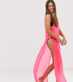 Эксклюзивное сетчатое пляжное платье неоново-розового цвета Glamorous Exclusive-Розовый