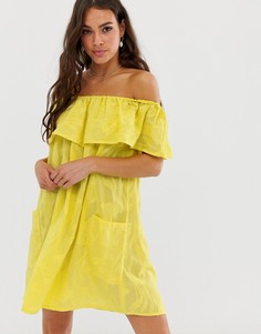 Пляжное платье с открытыми плечами Influence-Желтый