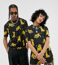 Свободная футболка с принтом Disney The Lion King x ASOS DESIGN - unisex-Черный