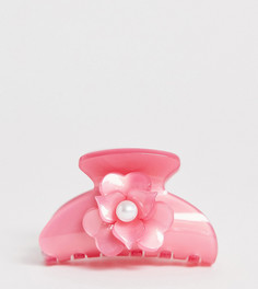 Эксклюзивная розовая заколка для волос с цветком Glamorous-Розовый