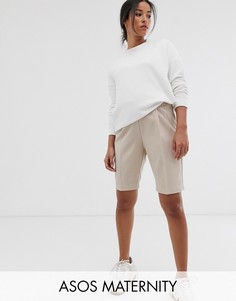 Шорты в строгом стиле ASOS DESIGN Maternity-Светло-бежевый
