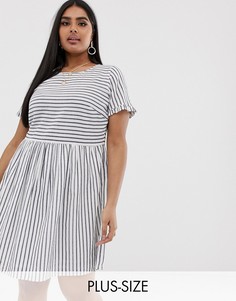 Свободное платье в полоску Vero Moda Curve-Мульти