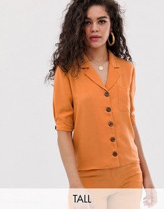 Блузка от комплекта с короткими рукавами Fashion Union Tall-Оранжевый
