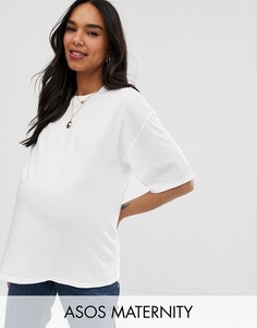 Белая выбеленная oversize-футболка ASOS DESIGN Maternity-Белый