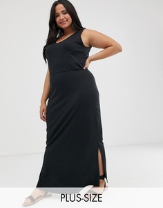 Трикотажное платье миди Vero Moda Curve-Черный