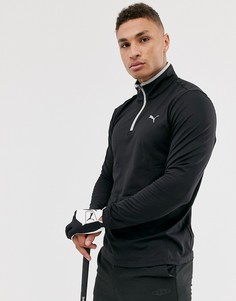 Черный топ с короткой молнией Puma