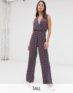 Комбинезон с широкими штанинами и запахом Only Tall-Мульти