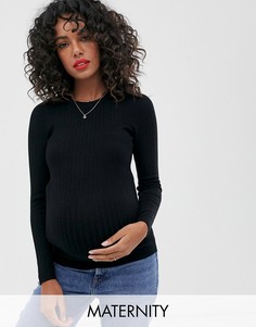 Черный джемпер с круглым вырезом New Look Maternity
