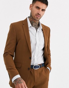 Светло-коричневый приталенный пиджак Burton Menswear