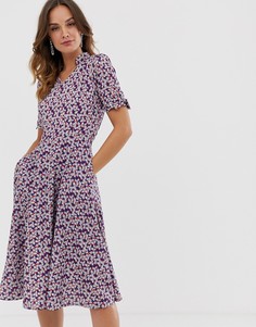 Платье миди с цветочным принтом Uttam Boutique-Красный