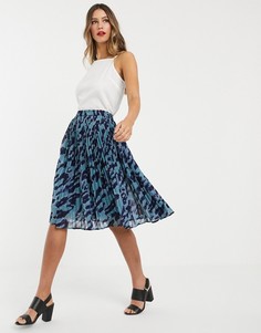 Плиссированная юбка с тигровым принтом Vero Moda-Мульти