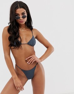 Темно-серые бикини плавки-танга Twiin - Onyx-Серый