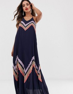 Плиссированное платье макси в стиле колор блок Y.A.S-Черный