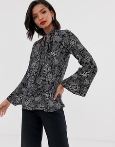 Блузка с принтом пейсли Closet-Черный
