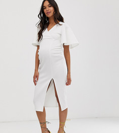 Кремовое платье-футляр True Violet Maternity-Белый