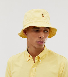 Желтая панама с разноцветным логотипом Polo Ralph Lauren эксклюзивно для ASOS-Желтый