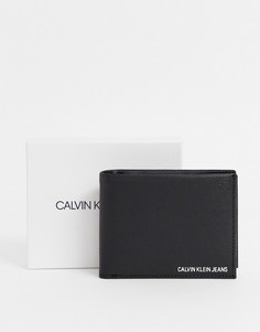 Черный бумажник с логотипом Calvin Klein Jeans