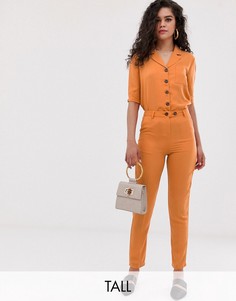 Строгие брюки от комплекта с завышенной талией Fashion Union Tall-Оранжевый