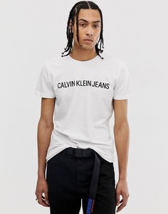 Белая футболка с логотипом Calvin Klein Jeans-Белый