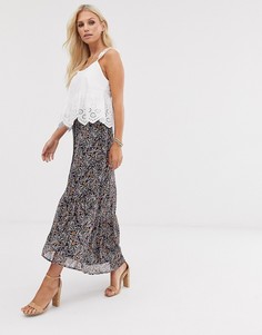 Юбка миди с принтом пейсли Vero Moda-Темно-синий