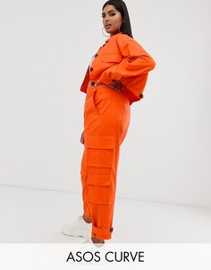 Оранжевые брюки карго ASOS DESIGN Curve-Оранжевый