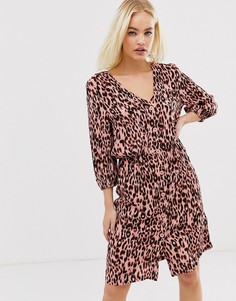 Свободное платье с леопардовым принтом Soaked In Luxury-Мульти