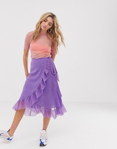 Блестящая юбка с оборками Resume Ninnet-Фиолетовый Résumé