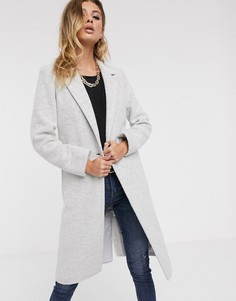 Пальто из ткани с добавлением шерсти с застежкой на одну пуговицу Helene Berman-Серый
