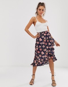 Юбка с цветочным принтом и завязкой Unique21-Мульти