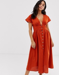 Пляжное платье на пуговицах Anmol-Оранжевый