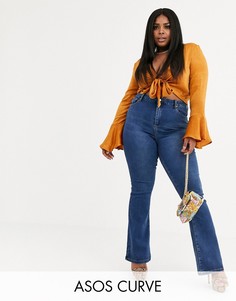 Синие расклешенные джинсы ASOS DESIGN Curve Sculpt me-Синий