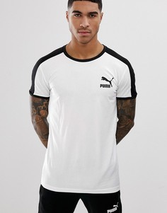Белая обтягивающая футболка Puma T7-Белый
