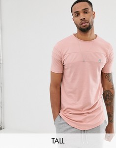 Длинная футболка с закругленными краями Le Breve Tall-Розовый