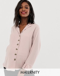 Рубашка с отложным воротником New Look Maternity-Розовый