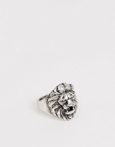 Кольцо с головой льва Icon Brand-Серебряный