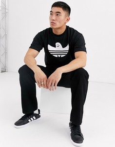 Белая футболка с логотипом adidas Skateboarding shmoo-Черный