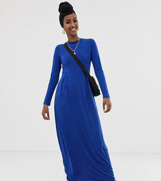 Трикотажное платье макси с длинными рукавами Verona-Синий